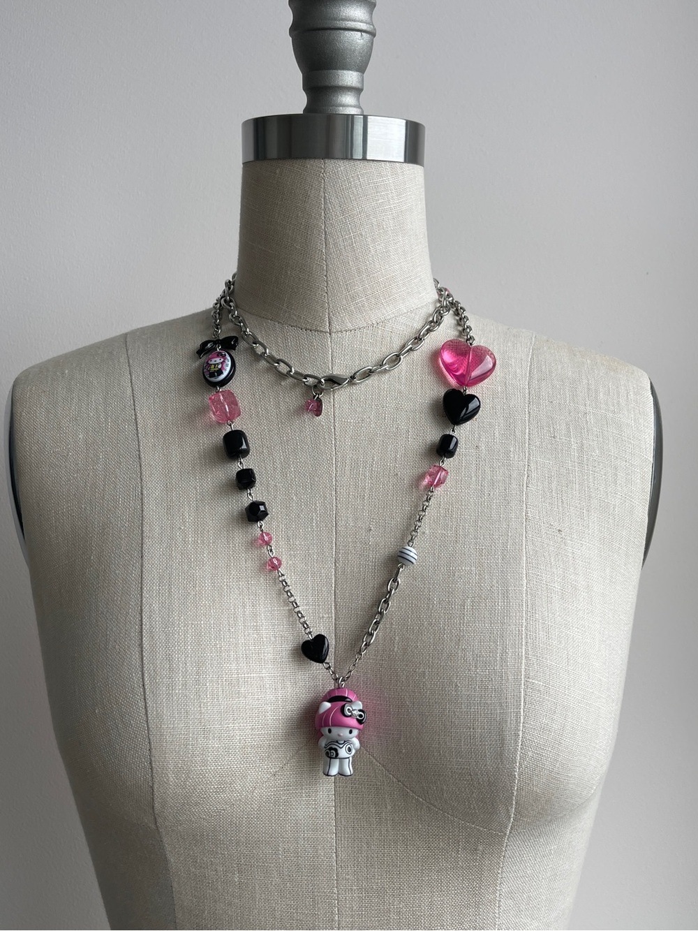 Tarina Tarantino Hello Kitty Pink & Black Charm Necklace